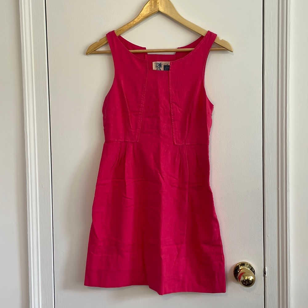 Anthropologie Hot Pink Sleeveless Mini Dress